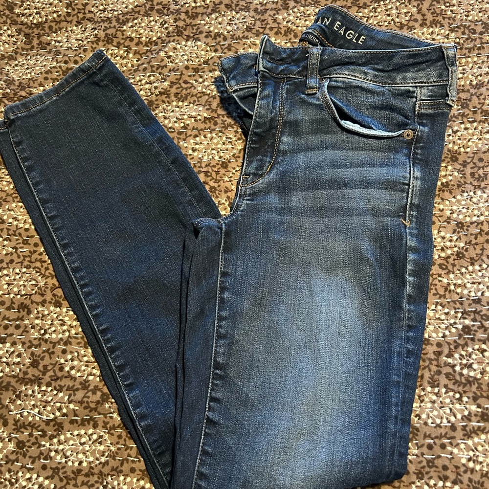 American Eagle Outfitters Women's Dark Blue Skinny Jeans